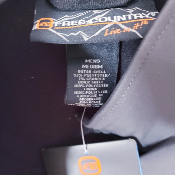 Free Country Mens Soft Shell Grey/Black Jacket Size Medium NWT - Picture 11 of 16